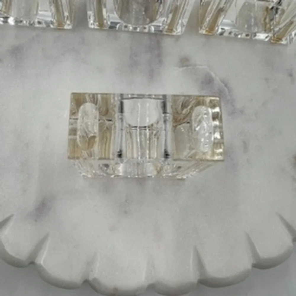 Vintage clear lucite Napkin Rings Set of 6 Rectangular MCM,‎ hollywood regency